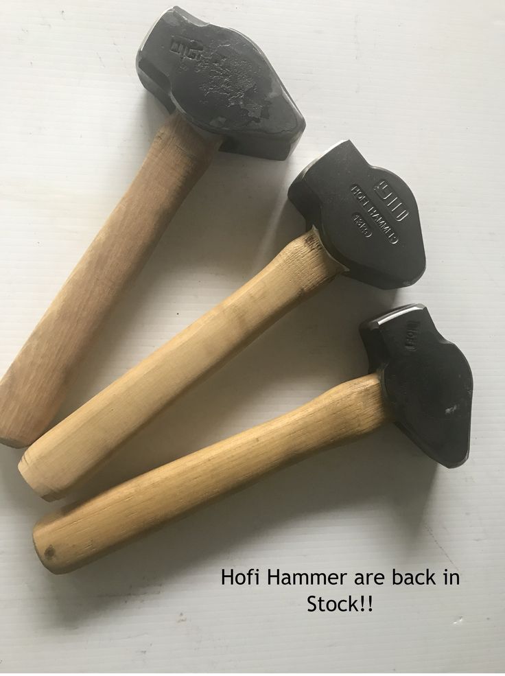 three hammers with the words hoff hammer are back in stock