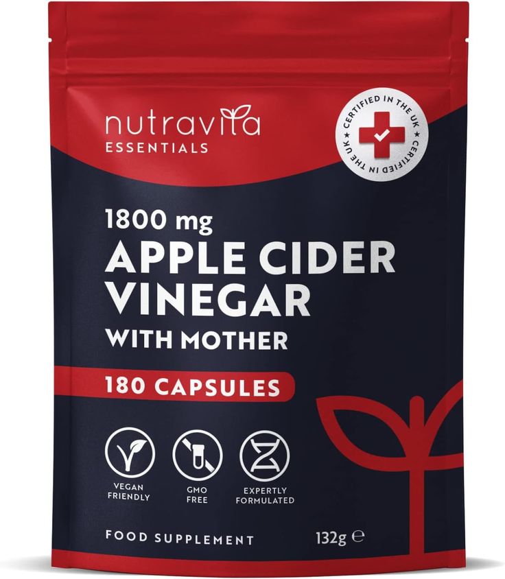 nutrava apple cider vinegar with mother 120 capsules - case of 6