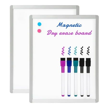 magnetic dry erase board with markers and pens