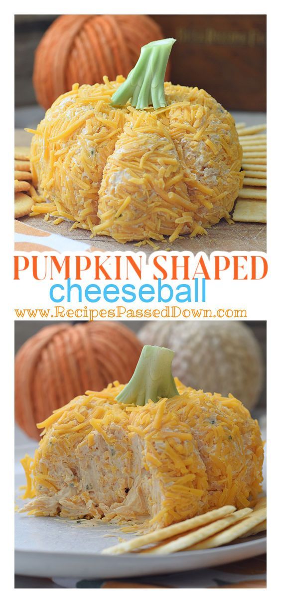 this pumpkin shaped cheeseball is the perfect appetizer to serve for thanksgiving dinner