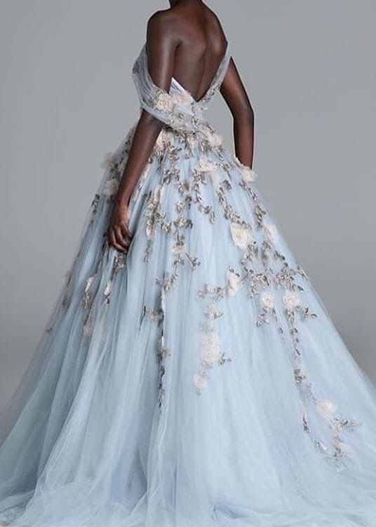 Magical Dresses Fairytale, Ballgown Aesthetic, Fairytale Dress Aesthetic, Ethereal Gown, Floral Ball Gown, Paolo Sebastian, Fairytale Gown, Magical Dress, Light Dress