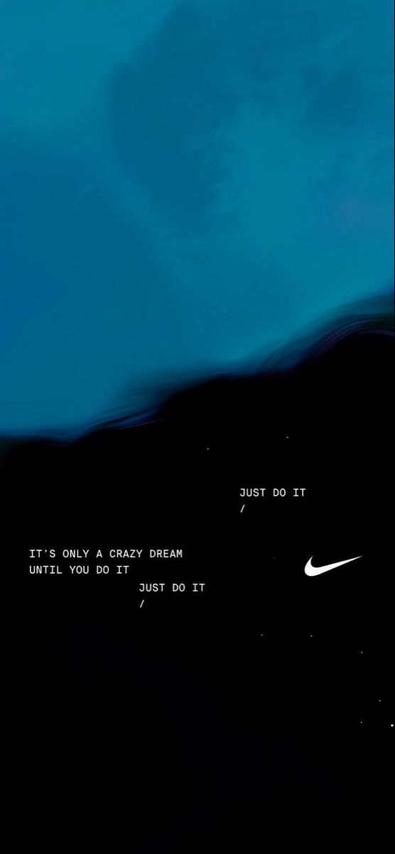 the nike logo is shown against a dark blue background