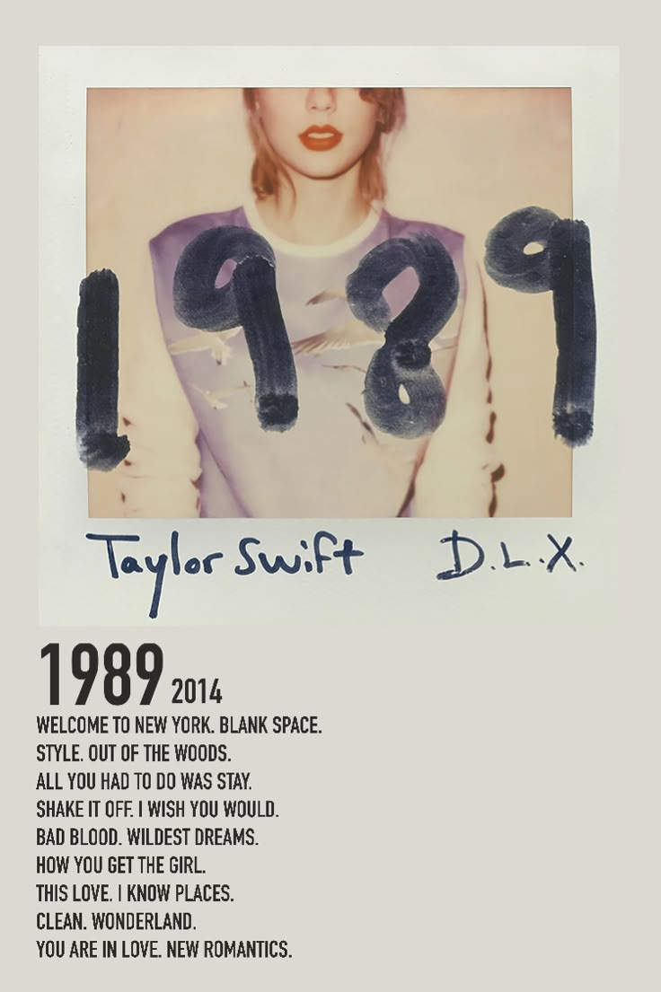 taylor swift signed autographed poster for her album, 1989 - d i x