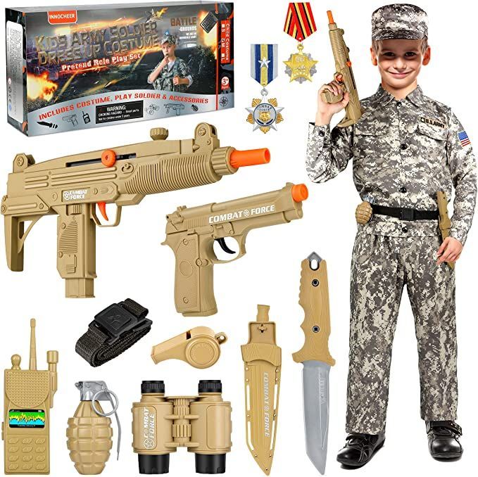 Army Boys Dress Up Role Play Set, Birthday Christmas Gift for Kids Boys Aged 3 6 8 9 10 12 #CommissionEarned Kids Halloween Costumes For Boys, Boys Toys For Christmas, Halloween Costumes For Boys, Army Outfit, Costumes For Boys, Vintage Army Jacket, Army Costume, Kids Halloween Costumes, Kids Army