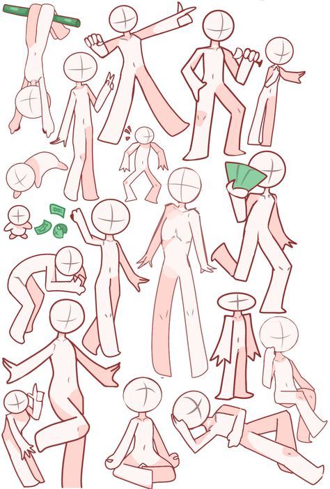 an image of people with different poses and body shapes in the style of paper dolls