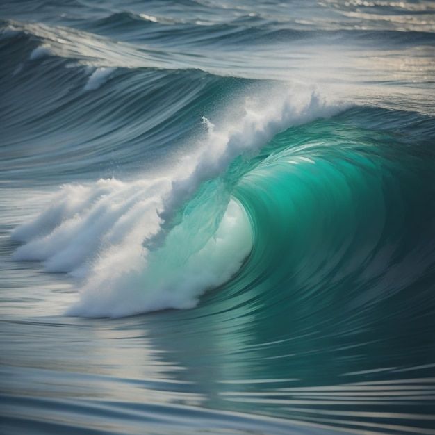 an ocean wave is breaking and the water looks like it's about to crash