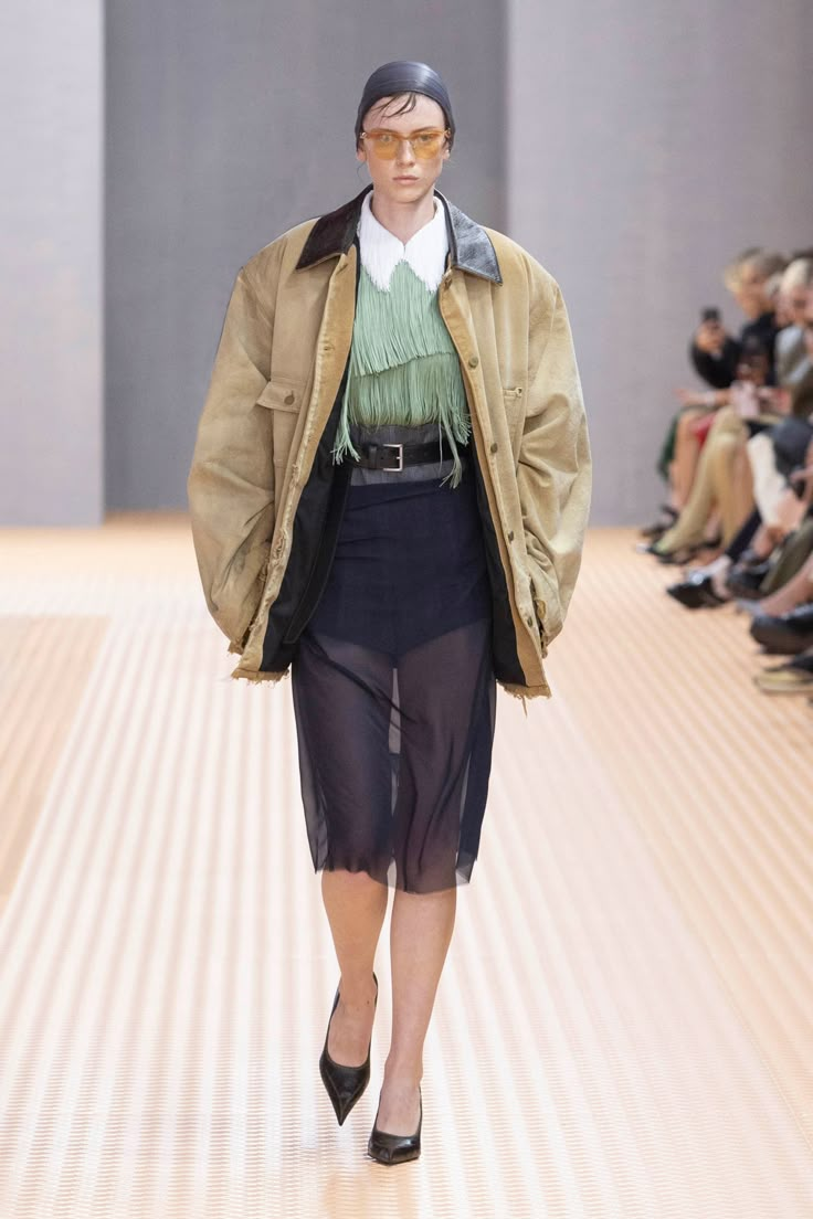 SS 2024 Womenswear | PRADA Prada Jacket, Ss 2024, Prada Spring, Miuccia Prada, Lightweight Dress, Spring Summer 2024, Raf Simons, Fashion Drawing, Milan Fashion Week