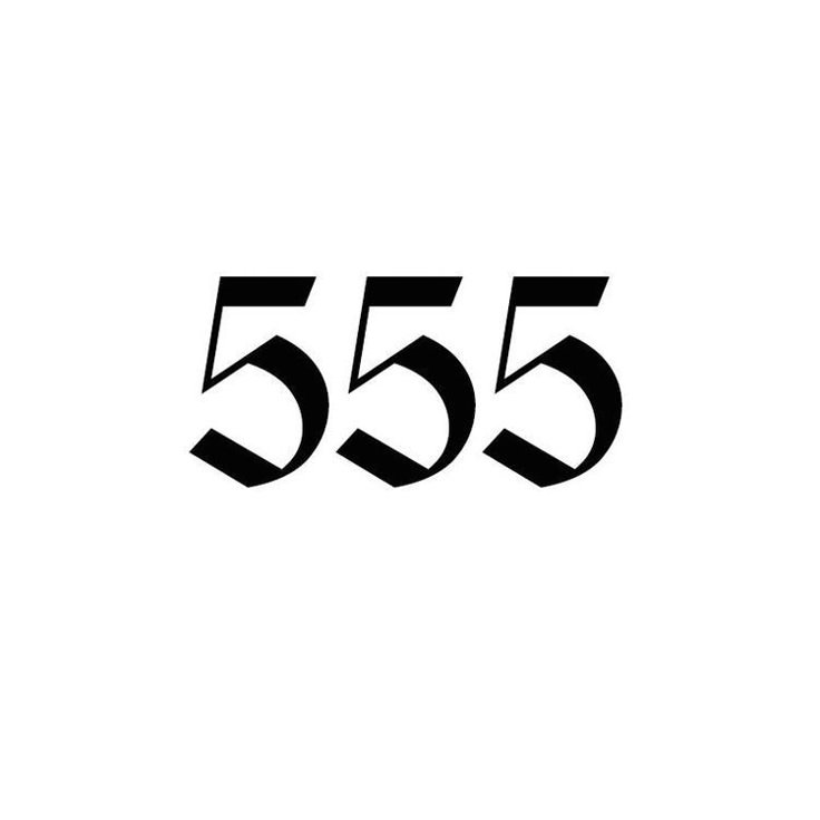 the number 555 is shown in black on a white background