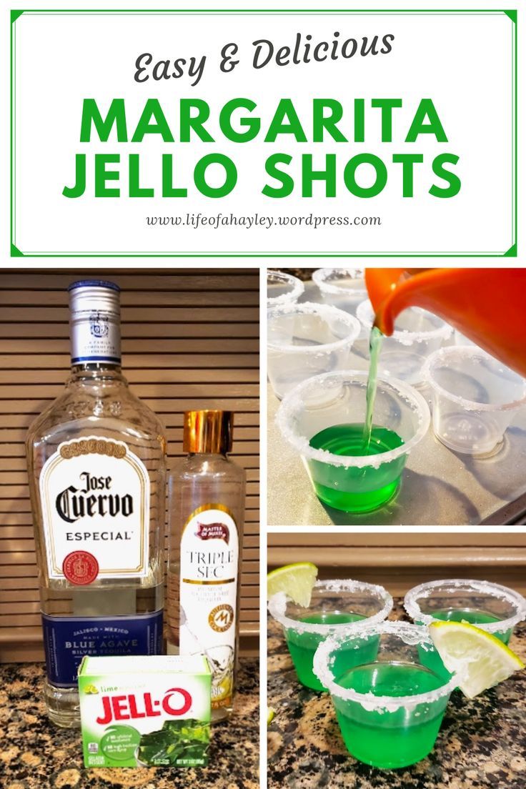 the ingredients for margarita jello shots are shown