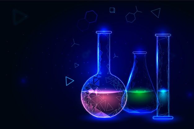 Containers for chemistry lab background | Premium Vector #Freepik #vector # background #design #wallpaper #sc… | Science background, Chemistry art,  Medical wallpaper