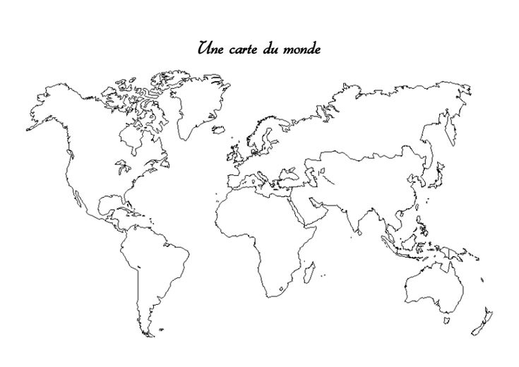 the world map is shown in black and white