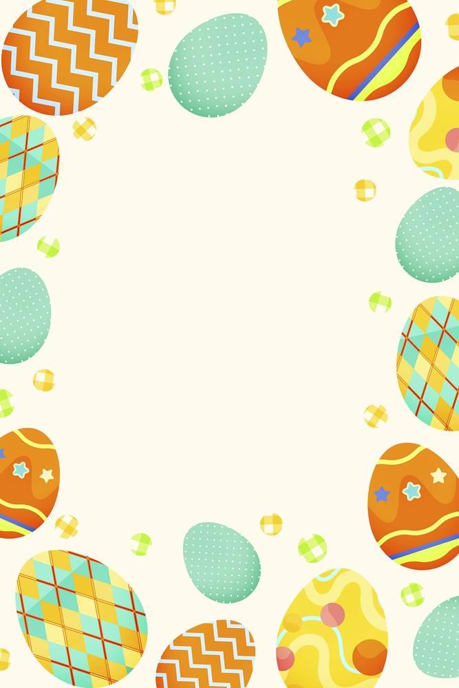 an easter card with colorful eggs and stars