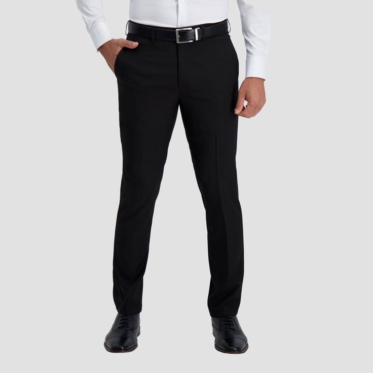 Haggar H26 Men's Premium Stretch Slim Fit Dress Pants - Black 33x32 Gender: male. Age Group: adult. Pattern: Solid. Material: Polyester. Slim Fit Dress Pants, Dockers Pants, Slim Fit Dress, Baseball Pants, Closet Size, Mens Dress Pants, Cuffed Pants, Lightweight Dress, Slim Fit Dresses