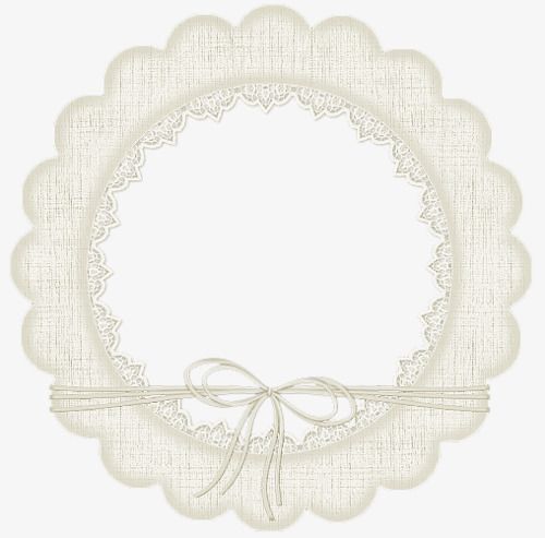 a white doily with a ribbon around it