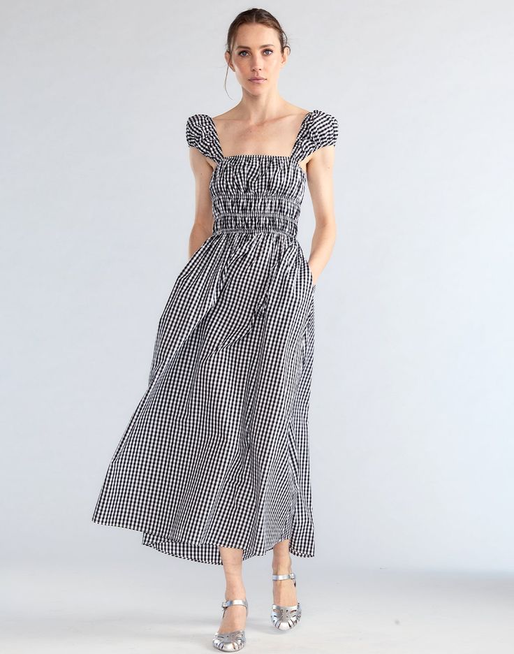 Bodrum Back Tie Dress – Cynthia Rowley Back Tie Dress, Off White Shop, Denim Outerwear, Gingham Dress, Mid Dresses, Cynthia Rowley, Engineered Garments, Summer Accessories, Tie Dress