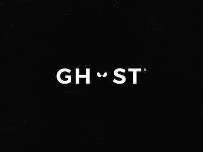 the word gh - st written in white on a black background