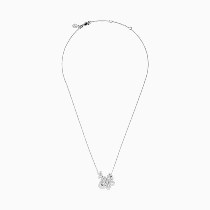 Effy Nature 14K White Gold Diamond Flower Necklace Diamond Flower Necklace, Diamond Flower, Flower Necklace, White Gold Diamonds, Gold Diamond, White Gold, Flowers, Gold, White