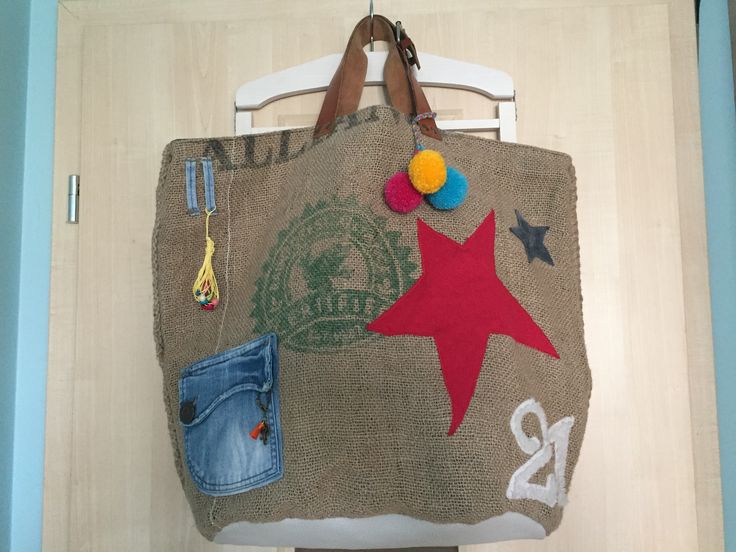 Handmade Tote Bag, Handmade Tote, Tote Bags Handmade, City Bag, Handmade Bags, Make And Sell, Recycled Materials, Beautiful Things, Burlap Bag