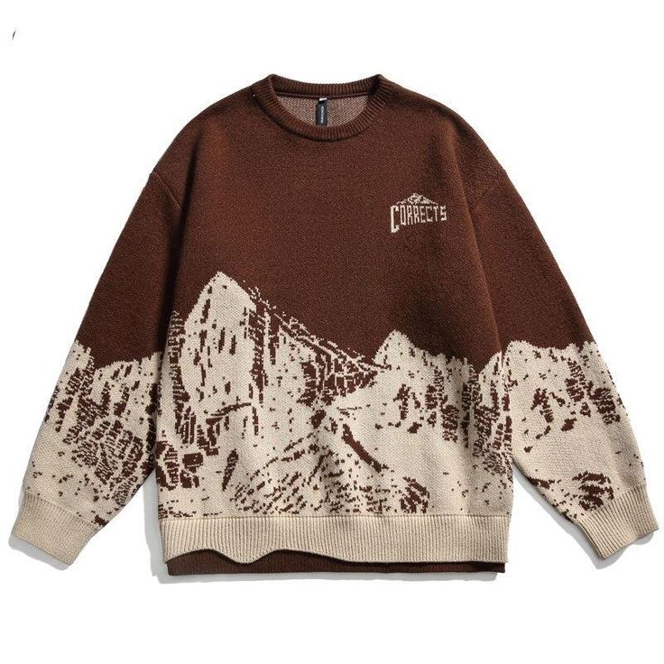 Retro Mountain, Mountain Graphic, Sweater Streetwear, Cooler Style, Cardigan Outfit, Matching Sweaters, Y2k Sweater, Graphic Sweaters, Stylish Sweaters