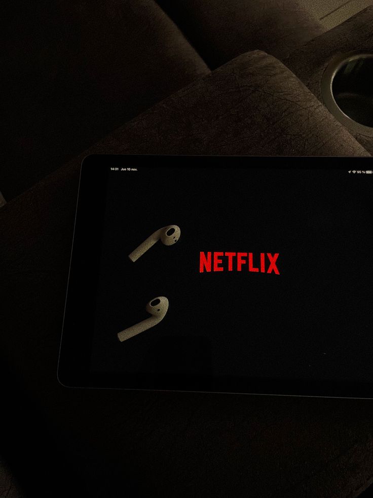 a tablet with the netflix logo on it