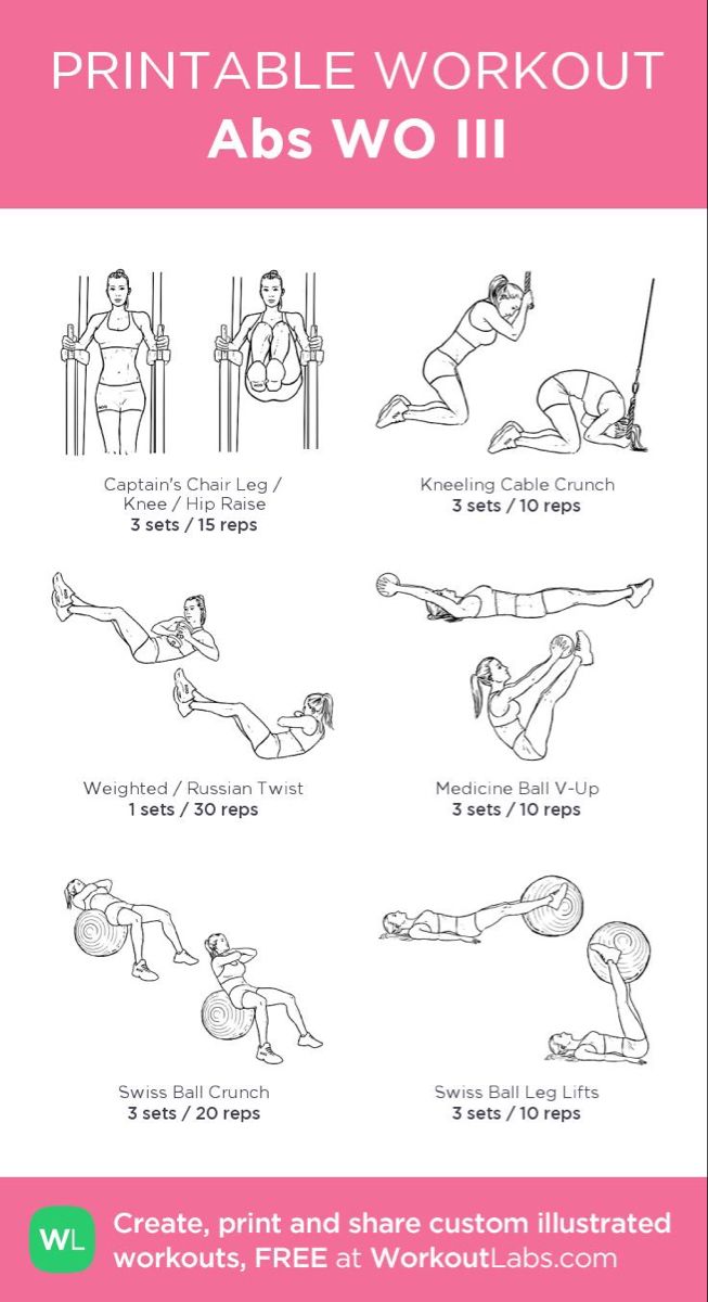 the printable workout guide for abs woi ii is shown in black and white