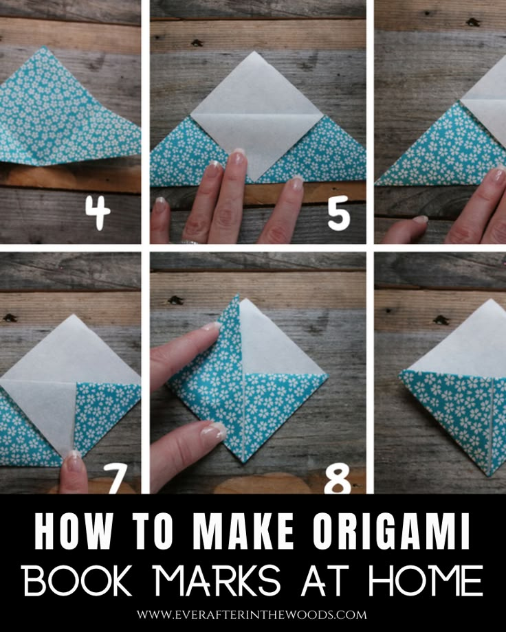 how to make an origami book mark at home with step by step instructions