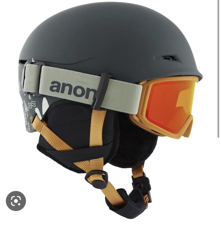 anon helmet with goggles and orange lens