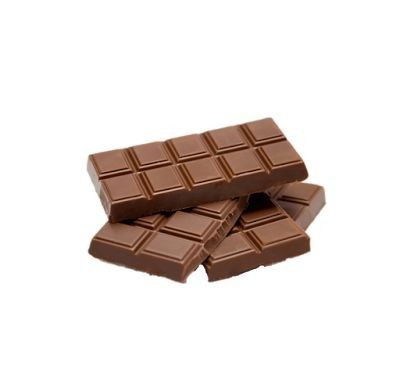 three pieces of chocolate sitting on top of each other