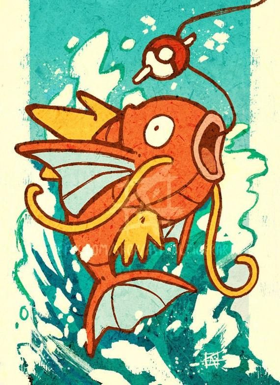 a drawing of a fish with an octopus on it's back and one eye open