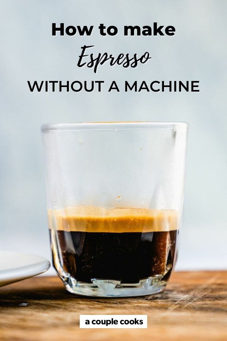 an espresso in a glass on a wooden table with the words, how to make