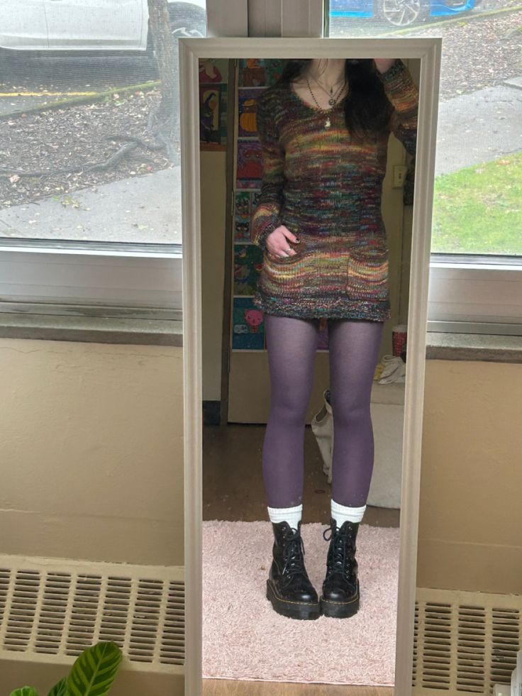 Long Sleeve Fall Outfits, Sixth Dimension Outfits, Mpdg Outfits, 2012 Fashion Tumblr, Lined Tights Outfit, Granny Aesthetic Outfits, 2000s Autumn Aesthetic Outfits, Twee Clothing, 90s Whimsigoth Outfits Fall