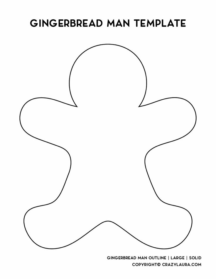 the gingerbread man template is shown in black and white