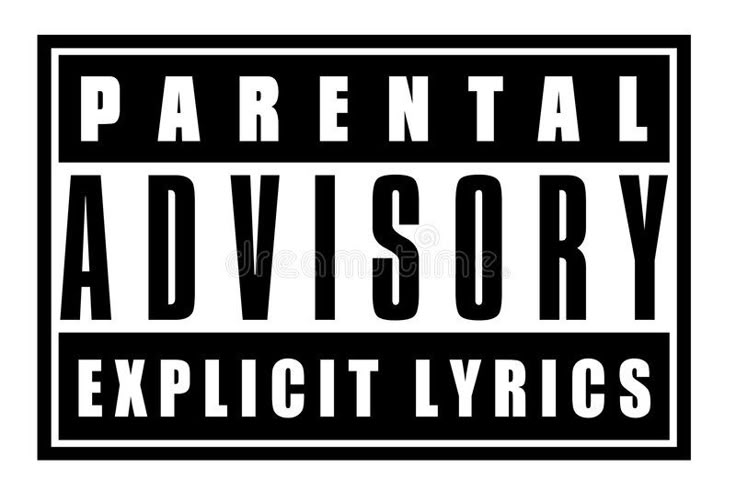 a black and white poster with the words parental advisory explicit content written in bold font