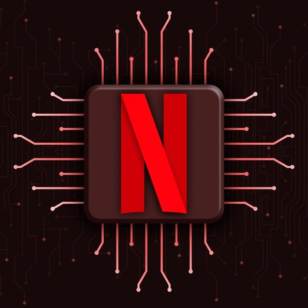 the letter n is made up of electronic circuit boards and microchips in red