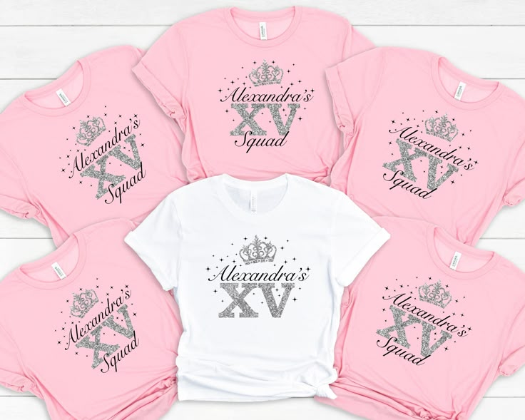 "Mis Quince Squad Shirt, Quinceanera Gift Shirt, 15th Birthday Shirt, Quinceanera Matching Tee, Feliz Cumpleanos Shirt, Sweet 15 Gift Shirt ----- About Us ----- All TeaShirtUS shirts use the highest quality material for ultra-soft and comfortable wear. Most importantly all of our shirts are printed using the most advanced apparel printer to ensure vibrant colors and detailed graphics. ----- How To Order ----- 1-) Please, check and review all the photos. 2-) Choose your t-shirt size and color. *Different styles of shirts may have different shades of same color choice due to different manufacturer brands. *For this reason, we recommend you to match shirts from the same styles if you want precisely matching colors (ex. Unisex, V-necks, Toddler, etc.). 3-) Click add to cart. You can go back to 15 Birthday Shirts Ideas, Surprise Dance Shirts Quinceanera, Quinceanera Squad Shirts, Quince Squad Shirts, Quinceañera Shirts Ideas, Pink Quince Suprise Outfit, Quince Proposal Ideas, Quinceanera Tshirts, Xv Shirts