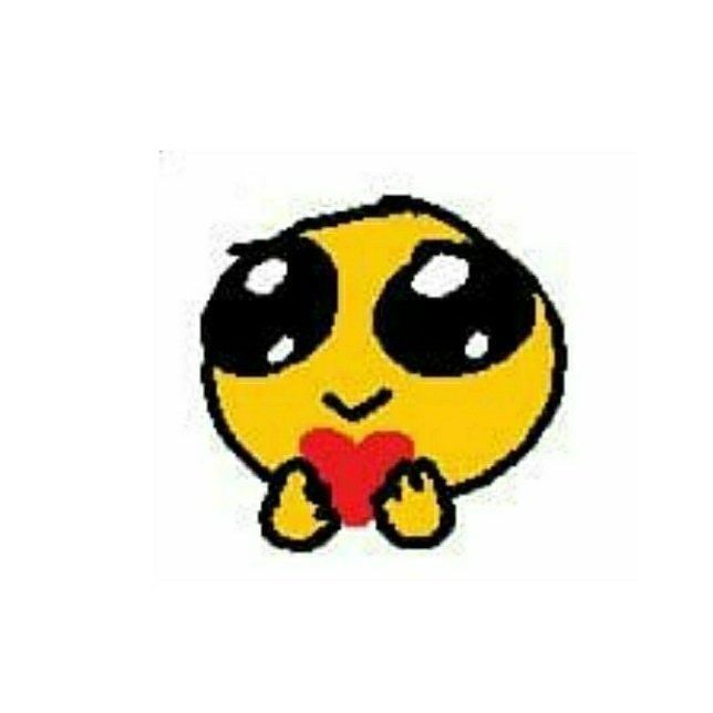 an emoticive smiley face holding a heart