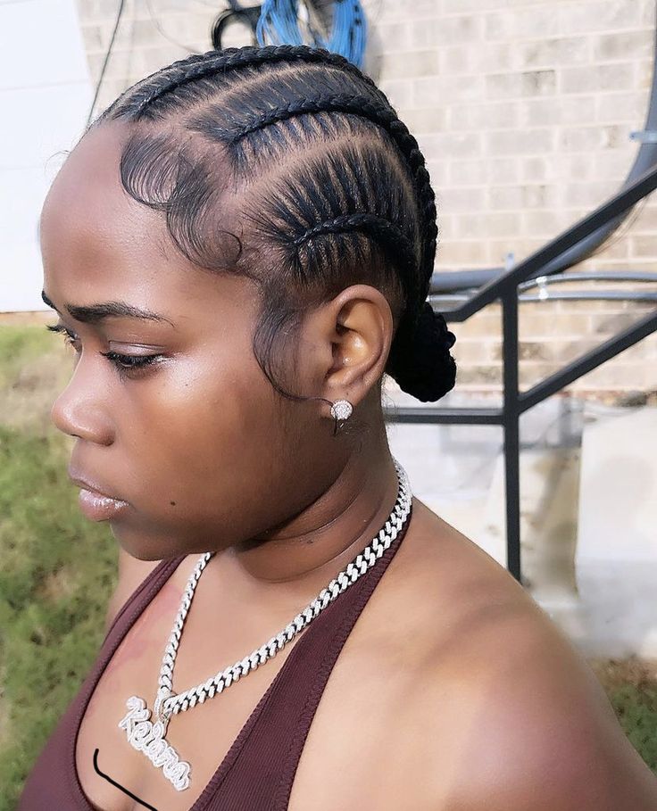 Straight Backs With Bun, Straight Back Feed In Braids With Design In Bun, Braids For Big Foreheads African, Short Straight Back Cornrows, 8 Stitch Braids Into Bun, Stick Braids To The Back, 8 Cornrows Braids Straight Back, 4 Straight Back Feed In Braids, 6 Stitch Braids Into Bun