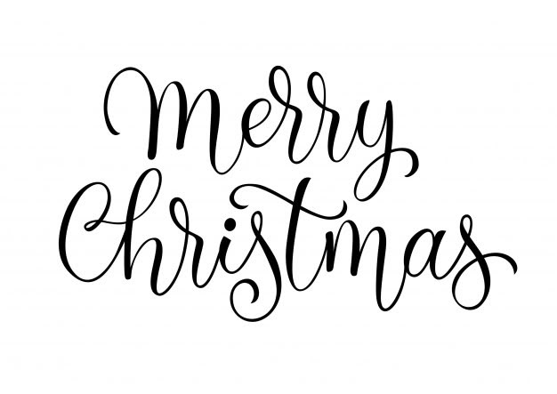 merry christmas lettering with black ink