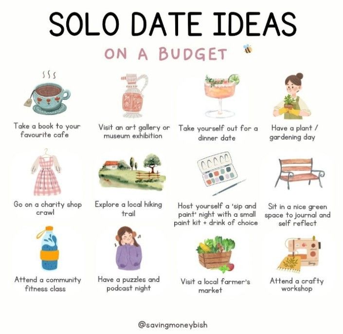 Solo Date Ideas, Solo Date, Practicing Self Love, Self Care Bullet Journal, Vie Motivation, Get My Life Together, Date Ideas, Self Care Activities, Mental And Emotional Health