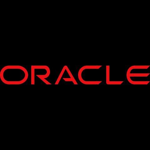 oracle logo on a black background with red letters that read oracle, and the words oracle are