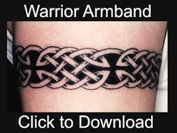 an armband with a tattoo design on it and the words, warrior armband click to