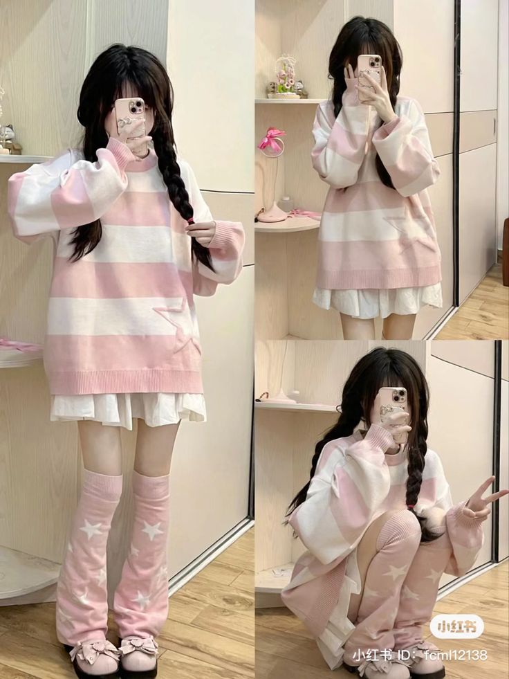 Kawaii Core Fashion, Cinnamon Roll Sanrio Inspired Outfit, Kawaii Japanese Outfits, Kawaii Back To School Outfits, Kawaii Shein Outfits, Japanese Kawaii Outfits, Cutesy Pink Outfits, Cute Core Clothing, Kawaii Outfit Inspo Soft