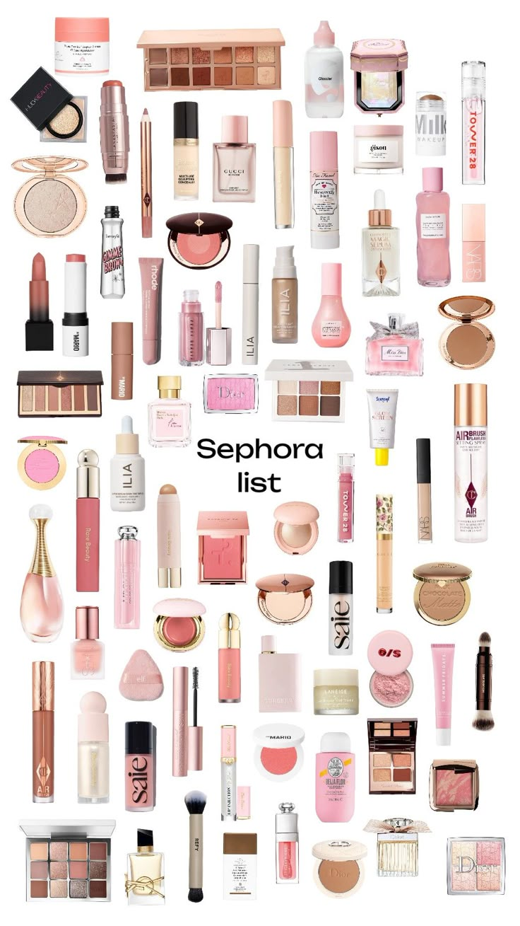 Sephora list 🎀💅🏻 Make Up Sephora Beauty Products, Best Makeup From Sephora, Makeup At Sephora, Skin Care From Sephora, Stuff To Get From Sephora, Good Sephora Products, Best Things To Get From Sephora, New Sephora Products, Christmas List Makeup