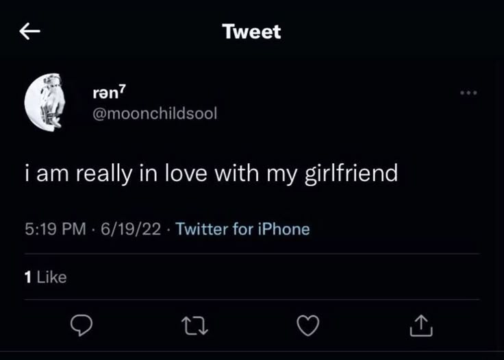 the tweet is being posted to someone on their phone, and it looks like they're really in love with my girlfriend