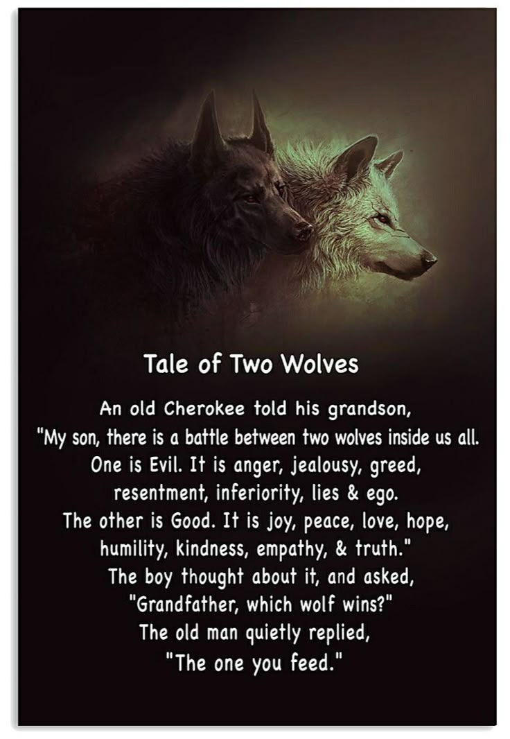 two wolfs are facing each other in front of a quote from the book tale of two werewolvess