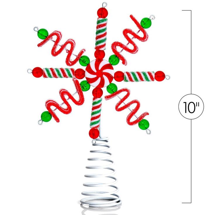 a christmas ornament with candy canes in the shape of a snowflake