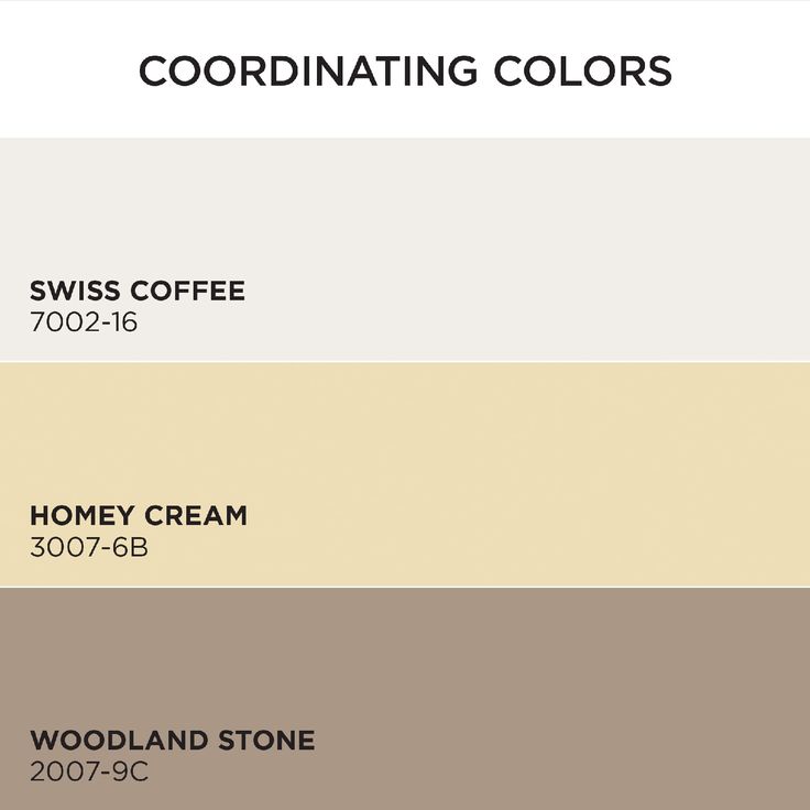 the color scheme for coordinating colors is shown in shades of brown, beige and white