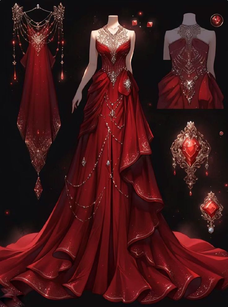 Aesthetic Red Dress, Otto Hightower, Visenya Targaryen, Magical Dress, Beautiful Long Dresses, Aesthetic Dress, Fantasy Dresses, Fashion Drawing Dresses, Royal Dresses