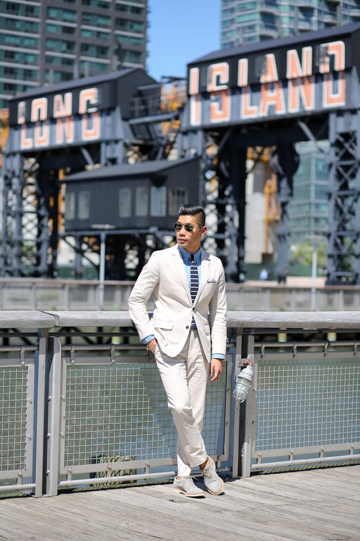 Summer Suede Style Suit | Leo Chan of Levitate Style Suede Style, Suede Fashion, Allen Edmonds, Skagen, Travel Instagram, Ray Ban Sunglasses, Men's Style, Denim Shirt, Style Me