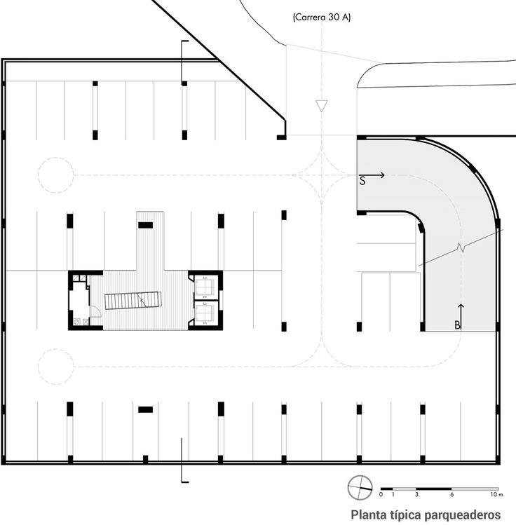 the floor plan for an office building with two floors, and three levels to each other